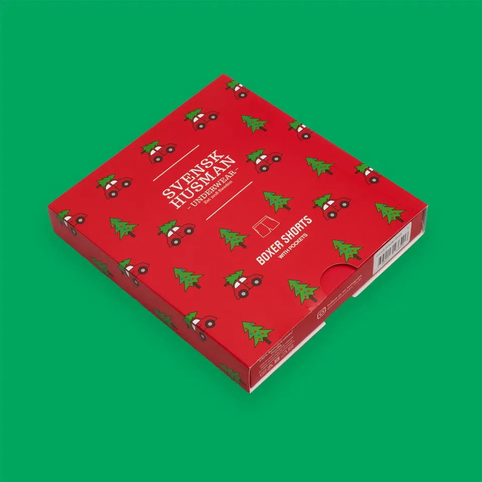 Svensk Husman Gran på Bil boxershorts unisex lommer