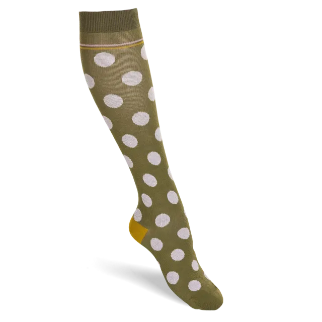 Funq Wear Dots Glorious Green støttestrømper prikket