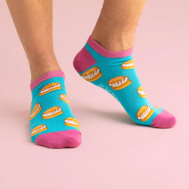 Svensk Husman Semla sneakersokker rosa/turkis 1 par bomuld