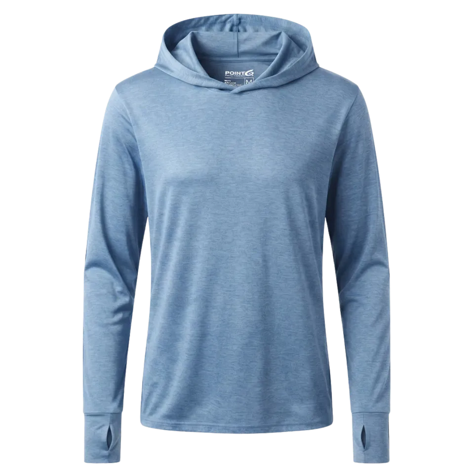 Point6 Merino Tencel Hoodie hættetrøje herre denim UPF45