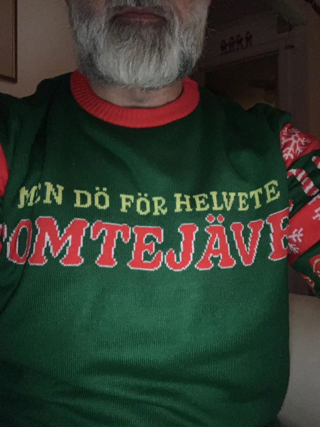 Svensk Husman Julemanden juletrøje Tomtejävel rød