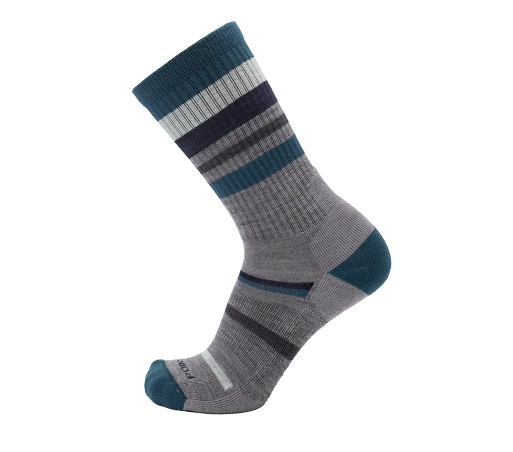 Point6 Mixed Stripe Light Crew strømper M stribet