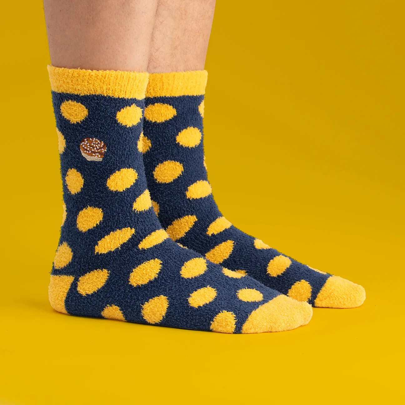 Svensk Husman Kanelbolle fluffy sokker hyggesokker polyester