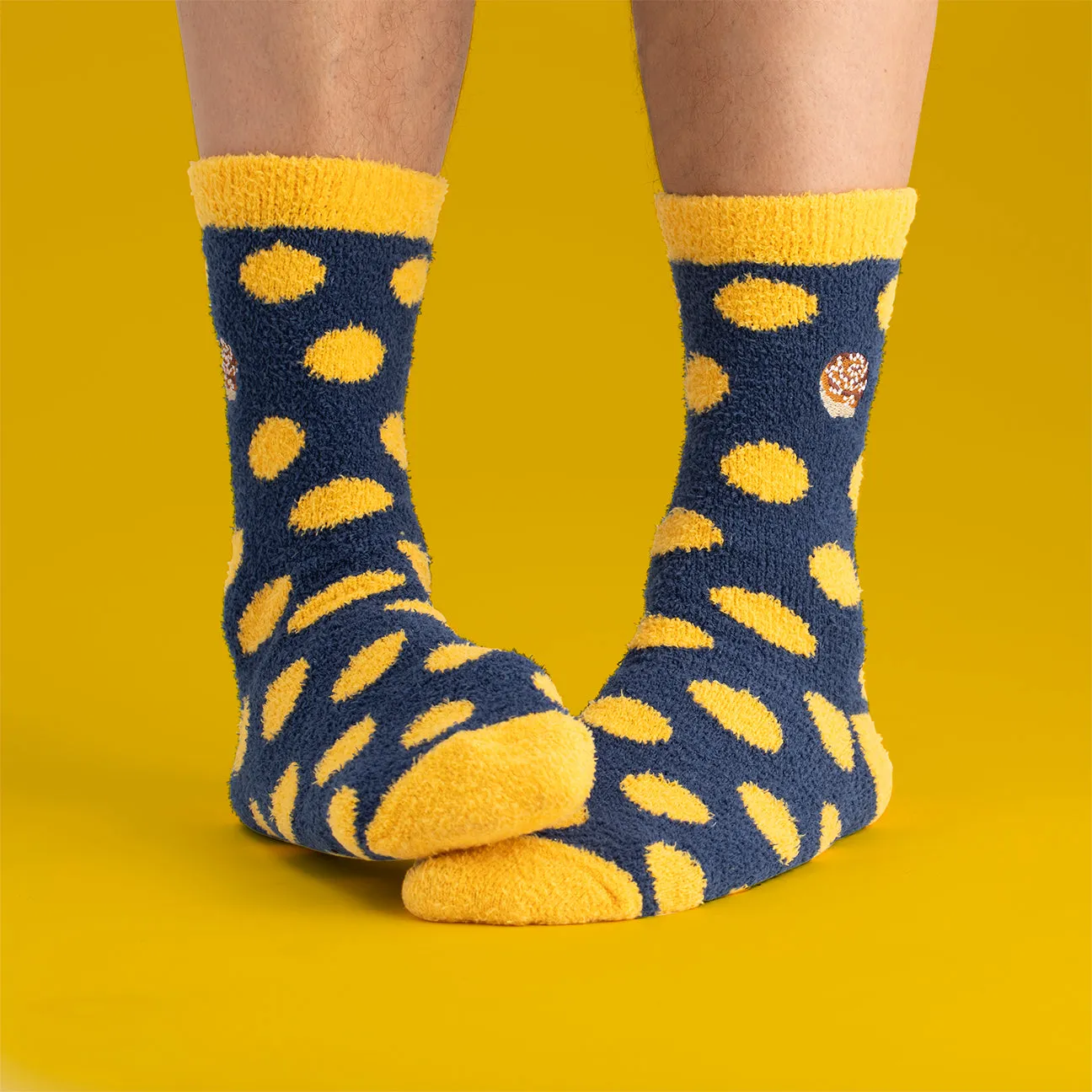 Svensk Husman Kanelbolle fluffy sokker hyggesokker polyester