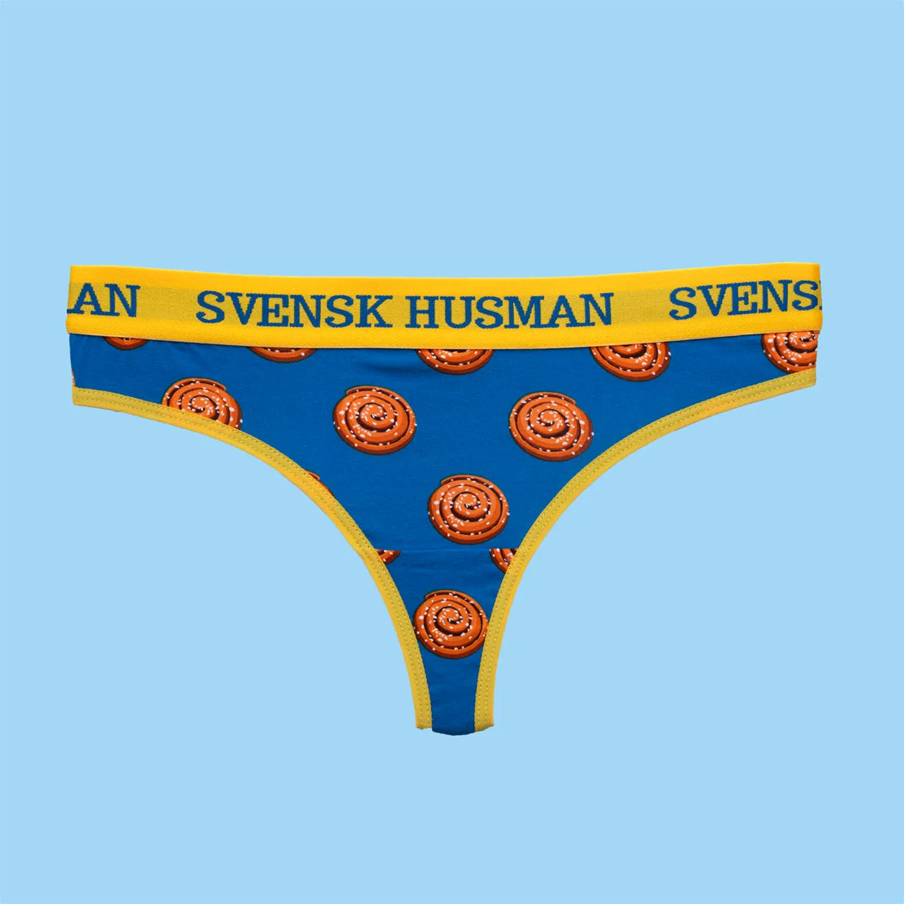 Svensk Husman Kanelbulle sæt string + strømper bomuld