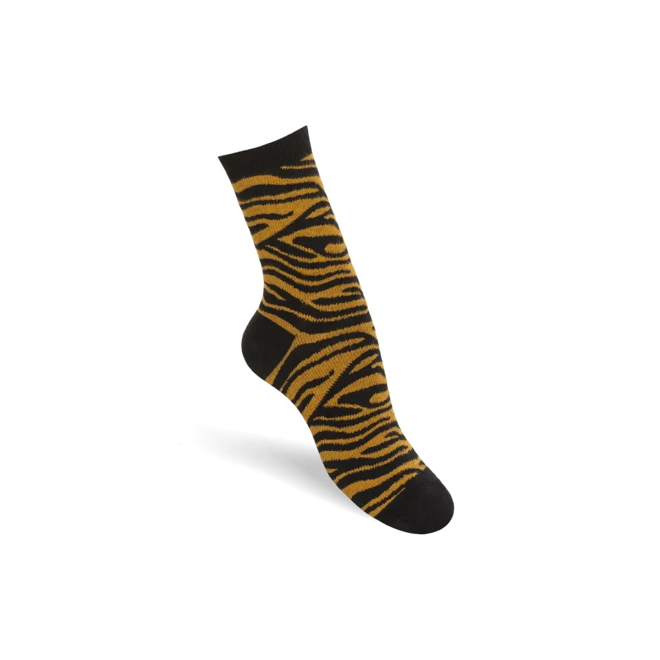 Funq Wear Zebra komfortstrømper orange letsupport bomuld
